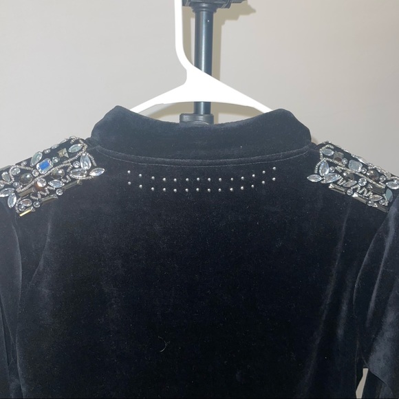 COPY - Black Velour Track Suit Jacket - Picture 3 of 7